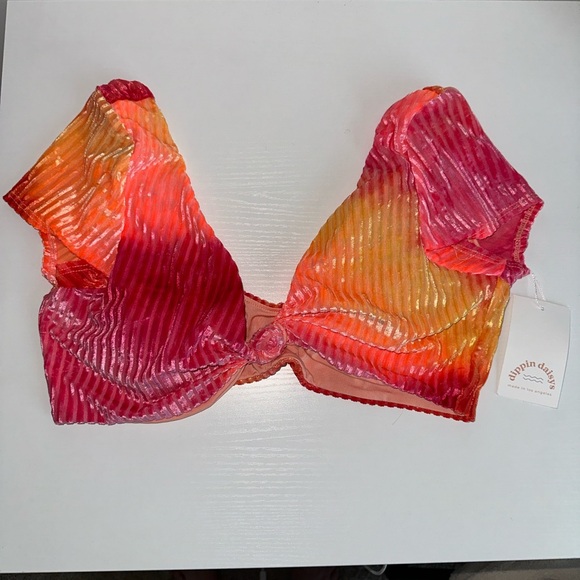 🌺 Dippin’ Daisies Ribbed Bikini Set Size XL NWT - Picture 5 of 7